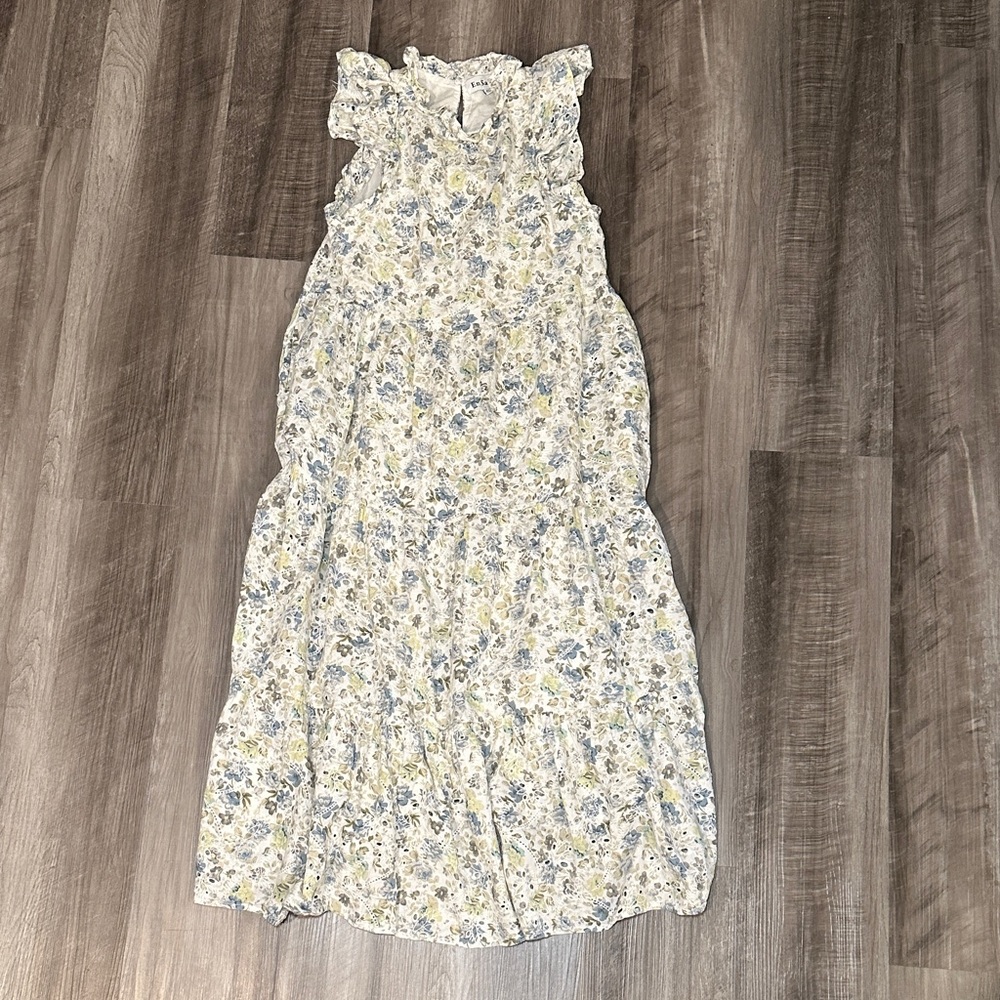 En Saison Eliza Floral Tiered Eyelet Midi Dress - XS
